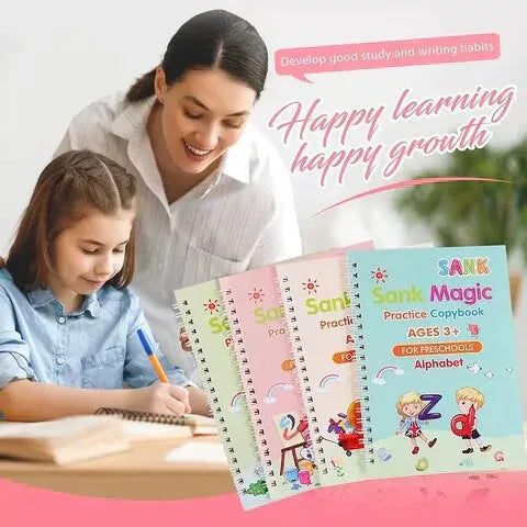 Magic Practice Copybook (4 BOOKS,1 PEN,1 GRIP,10 REFILL) – 60% OFF Today!