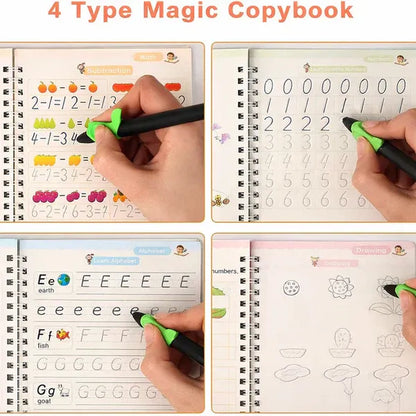 Magic Practice Copybook (4 BOOKS,1 PEN,1 GRIP,10 REFILL) – 60% OFF Today!