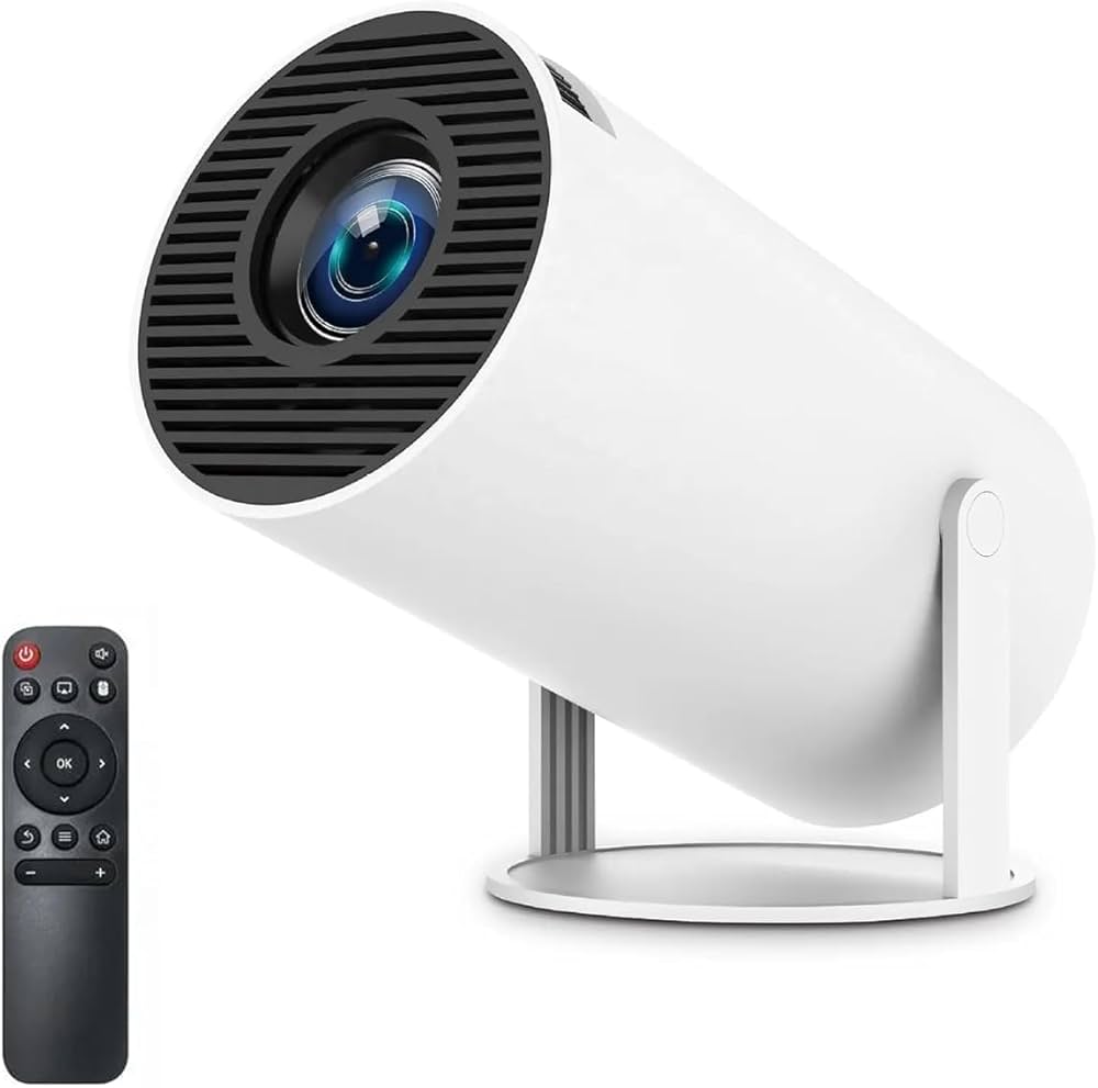 Smart HD Portable Projector – 180° Rotatable Home Cinema with Android 11 & WiFi 6