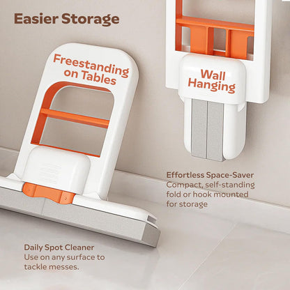 **Mini Foldable Self-Squeeze Desktop Mop – Wet & Dry Cleaning