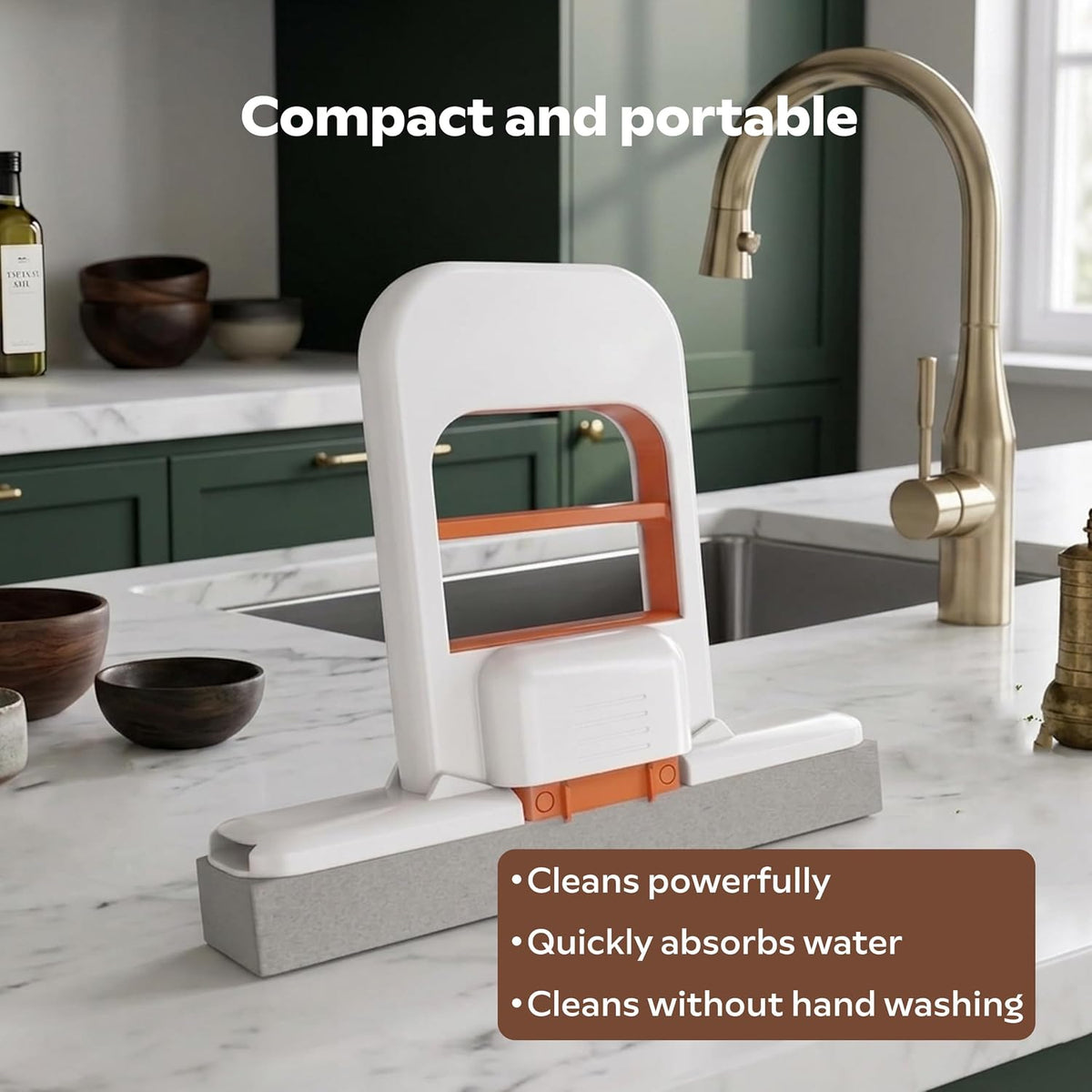 **Mini Foldable Self-Squeeze Desktop Mop – Wet & Dry Cleaning
