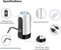 Automatic Electric Water Bottle Pump – USB Rechargeable Universal 20L Can Dispenser