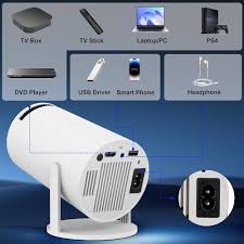 Smart HD Portable Projector – 180° Rotatable Home Cinema with Android 11 & WiFi 6